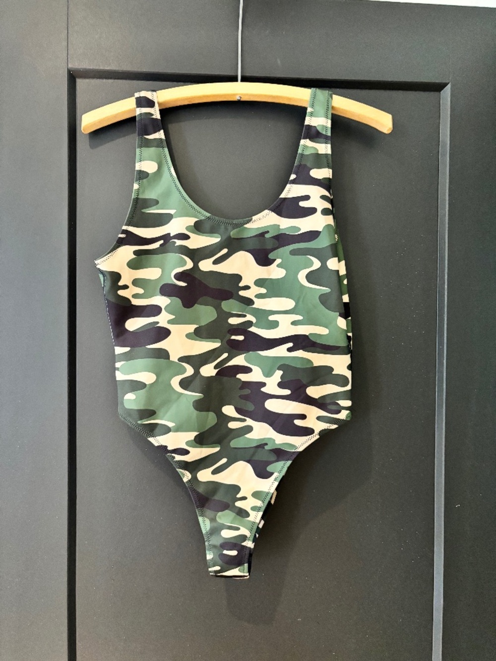 Kendall + Kylie Camo High Cut Cheeky Swimsuit Size Small